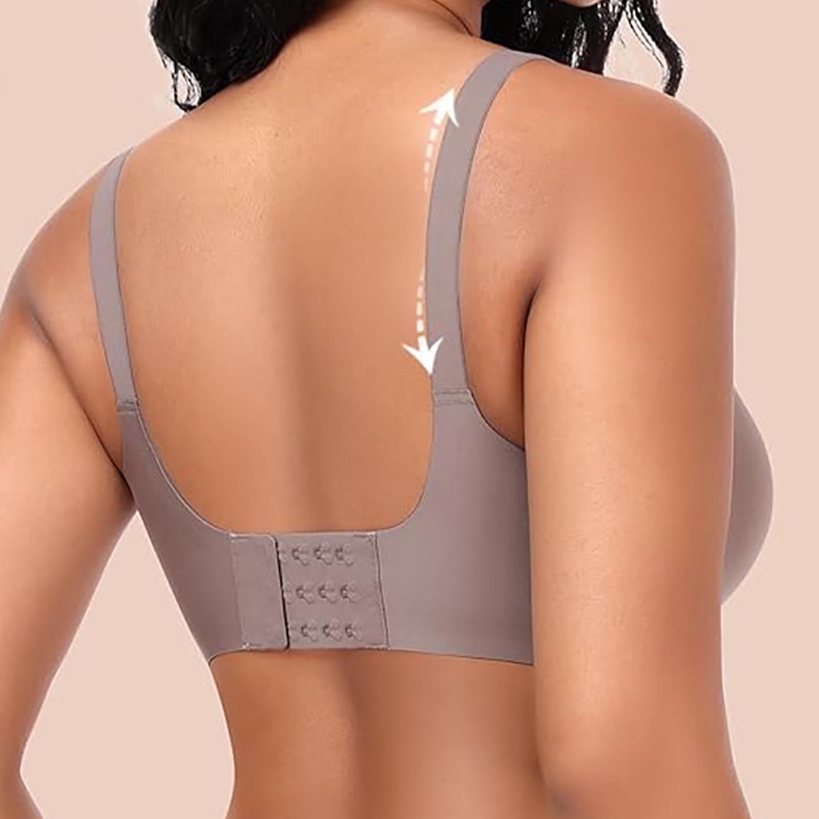 thumbnail image 3 of Sujetador sexy con escote en V profundo para mujer, tallas grandes - Sin costuras, sin aros, push up, nailon/spandex - Tallas S-XL, US 34-40, 3 of 6